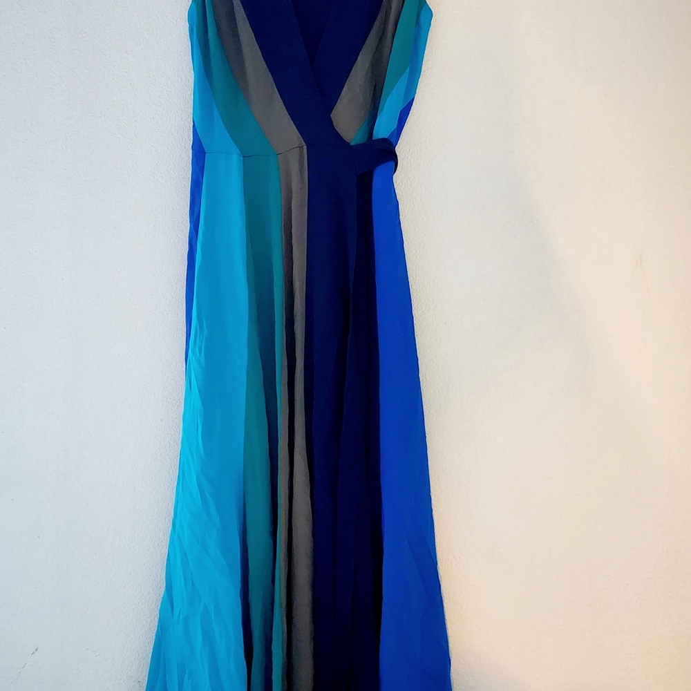 Diane Von Furstenburg Colorful Penelope Silk Wrap Sleeveless Midi Dress Size 0 - Picture 6 of 14